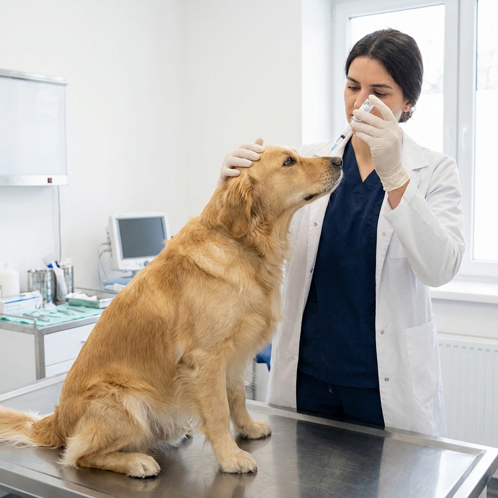 Cuidador feliz con un perro